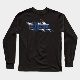 Sisu Finnish Flag Distressed Long Sleeve T-Shirt